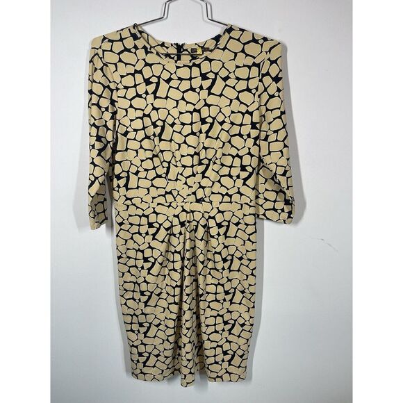 J McLaughlin Women's Cinched Waist Geometric 3/4 Sleeve Catalina‎ Cloth Dress L - Picture 1 of 14